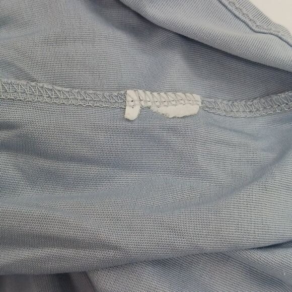 Alya Sleeveless Blouse Blue Flowy Ruffle V Neck Embroidered Womens Size M - Picture 6 of 6